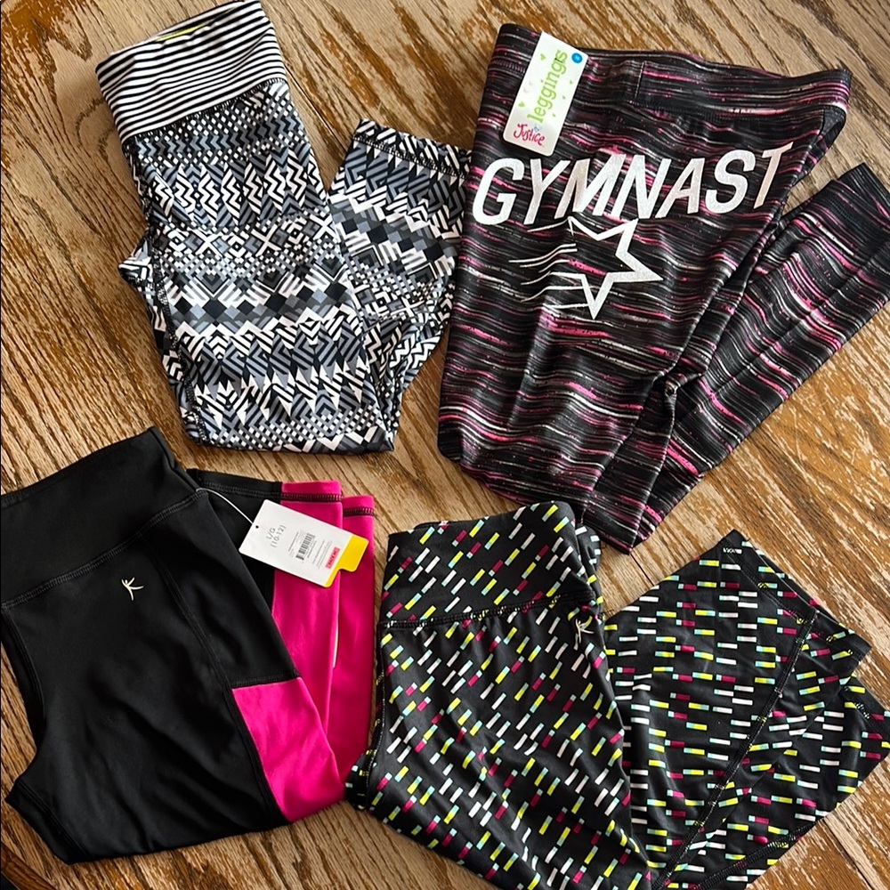 Justice Gymnast Leggings Set - Black, Pink, Multicolor